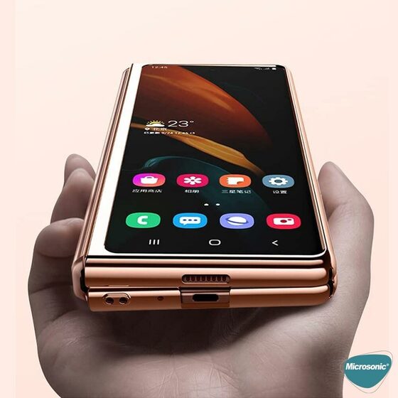 Microsonic Samsung Galaxy Z Fold 3 Kılıf Shell Platinum Rose Gold