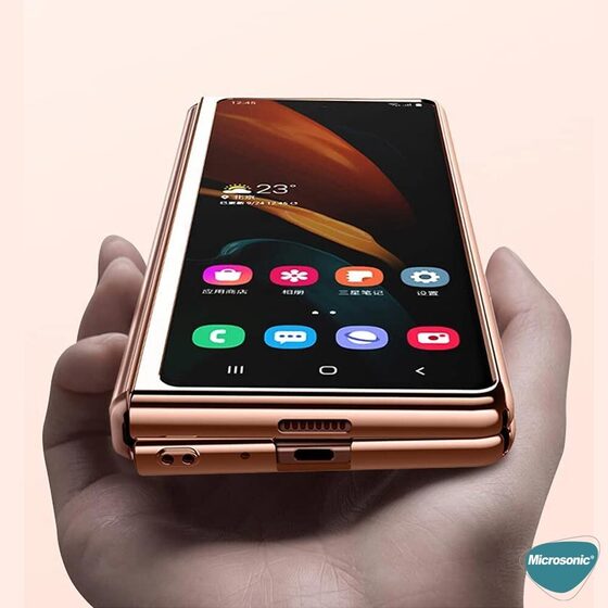 Microsonic Samsung Galaxy Z Fold 4 Kılıf Shell Platinum Siyah