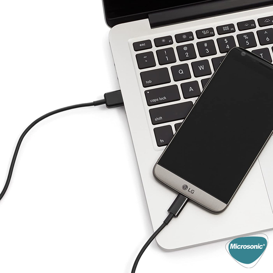 Microsonic Type-C to USB Kablo, Macbook iOS Typ-C to USB Dönüştürücü Adaptör Kablo Siyah