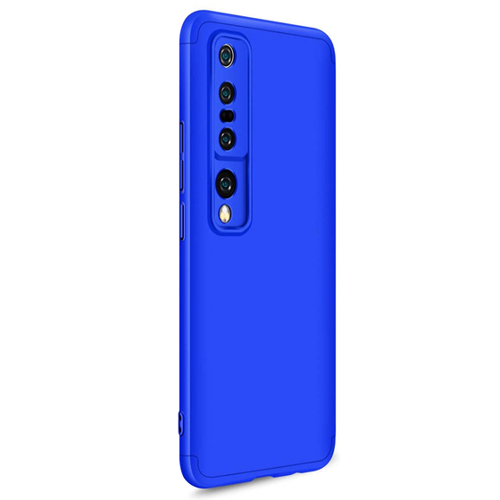 Microsonic Xiaomi Mi 10 Kılıf Double Dip 360 Protective Mavi