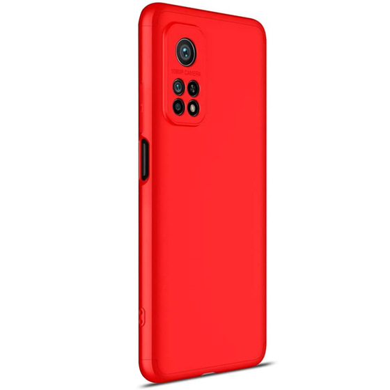 Microsonic Xiaomi Mi 10T Kılıf Double Dip 360 Protective Kırmızı