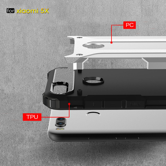 Microsonic Xiaomi Mi A1 Kılıf Rugged Armor Mavi