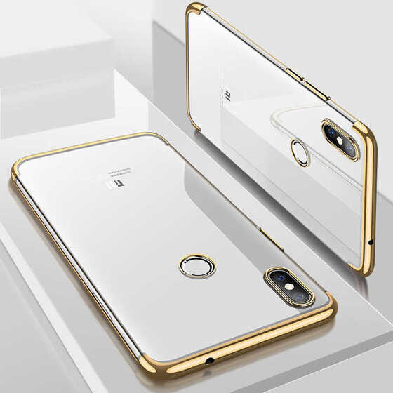 Microsonic Xiaomi Mi A2 Lite Kılıf Skyfall Transparent Clear Gold