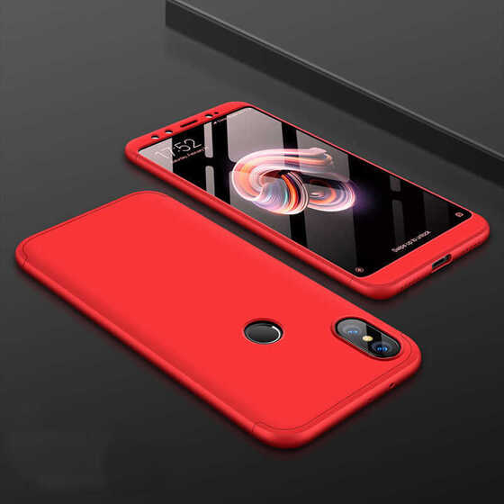 Microsonic Xiaomi Mi A2 (Mi 6X) Kılıf Double Dip 360 Protective Kırmızı