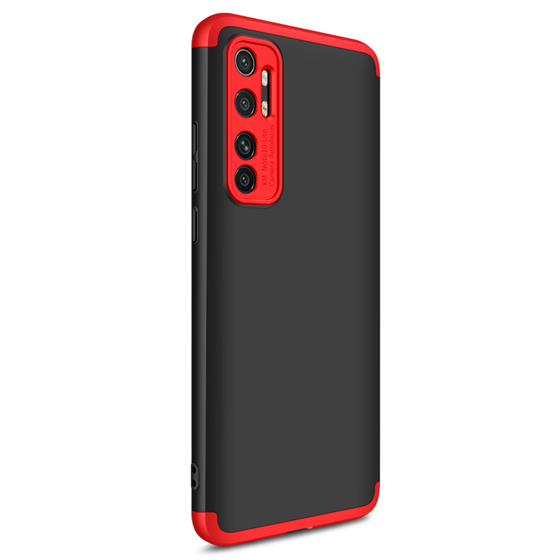 Microsonic Xiaomi Mi Note 10 Lite Kılıf Double Dip 360 Protective Siyah Kırmızı