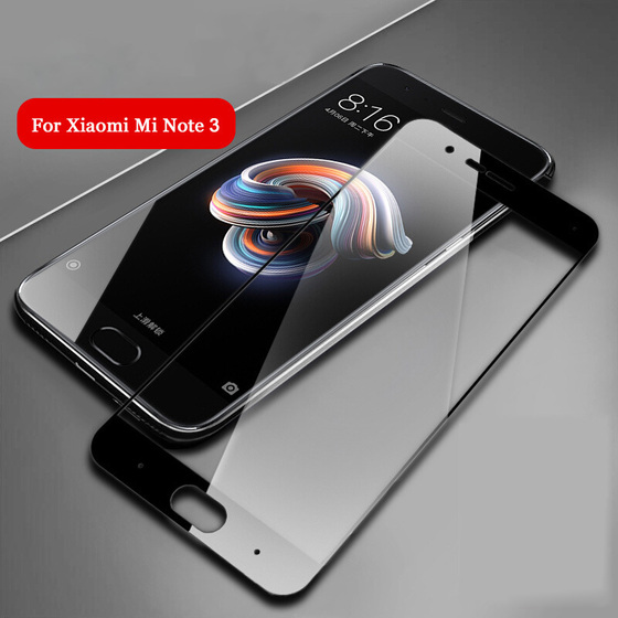 Microsonic Xiaomi Mi Note 3 Tam Kaplayan Temperli Cam Ekran koruyucu Kırılmaz Film Siyah