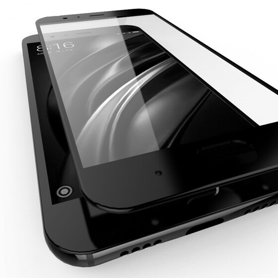 Microsonic Xiaomi Mi6 3D Kavisli Temperli Cam Ekran koruyucu Kırılmaz Film Siyah