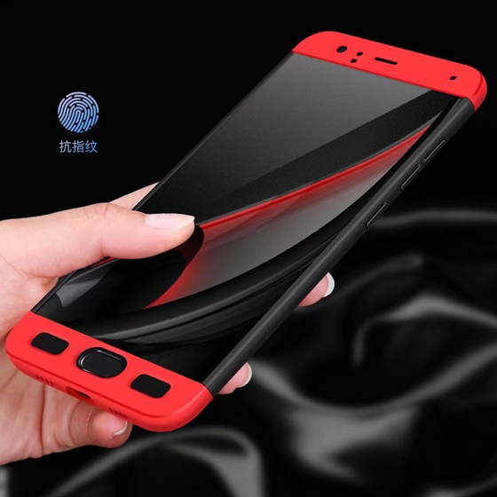 Microsonic Xiaomi Mi6 Kılıf Double Dip 360 Protective Siyah Kırmızı
