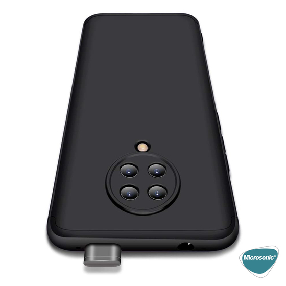 Microsonic Xiaomi Poco F2 Pro Kılıf Double Dip 360 Protective Siyah Gri