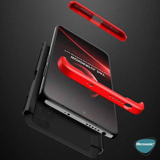 Microsonic Xiaomi Poco M4 Pro 4G Kılıf Double Dip 360 Protective Kırmızı
