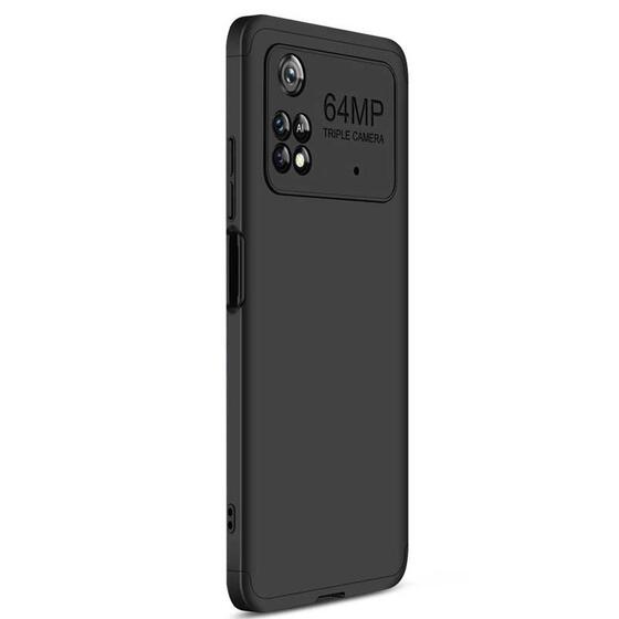 Microsonic Xiaomi Poco M4 Pro 4G Kılıf Double Dip 360 Protective Siyah