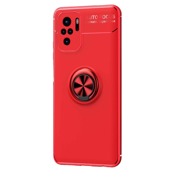 Microsonic Xiaomi Poco M5s Kılıf Kickstand Ring Holder Kırmızı