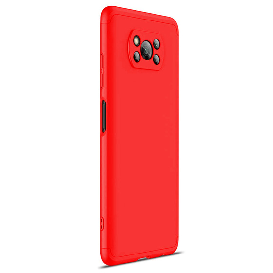 Microsonic Xiaomi Poco X3 NFC Kılıf Double Dip 360 Protective Kırmızı
