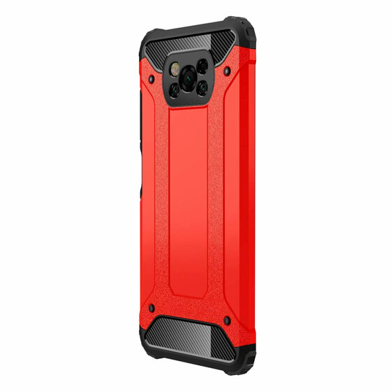 Microsonic Xiaomi Poco X3 NFC Kılıf Rugged Armor Kırmızı