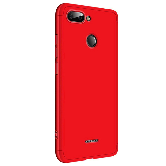 Microsonic Xiaomi Redmi 6 Kılıf Double Dip 360 Protective Kırmızı
