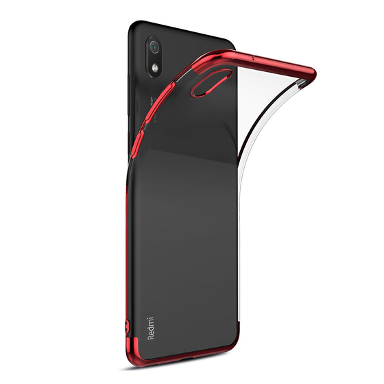 Microsonic Xiaomi Redmi 7A Kılıf Skyfall Transparent Clear Kırmızı