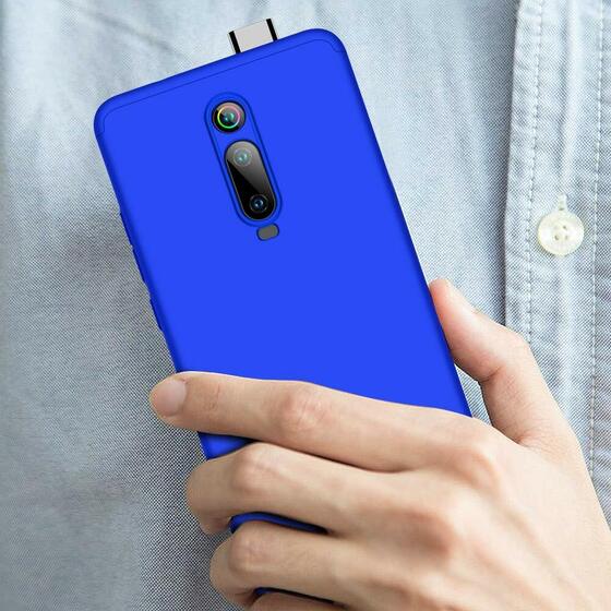 Microsonic Xiaomi Redmi K20 Kılıf Double Dip 360 Protective Mavi