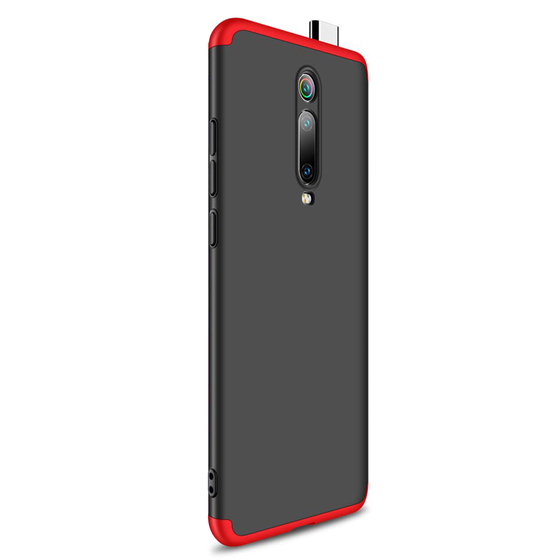 Microsonic Xiaomi Redmi K20 Kılıf Double Dip 360 Protective Siyah Kırmızı