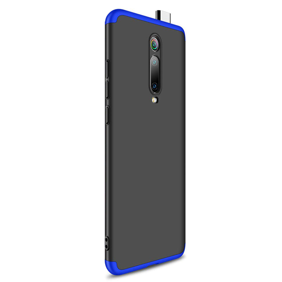 Microsonic Xiaomi Redmi K20 Kılıf Double Dip 360 Protective Siyah Mavi
