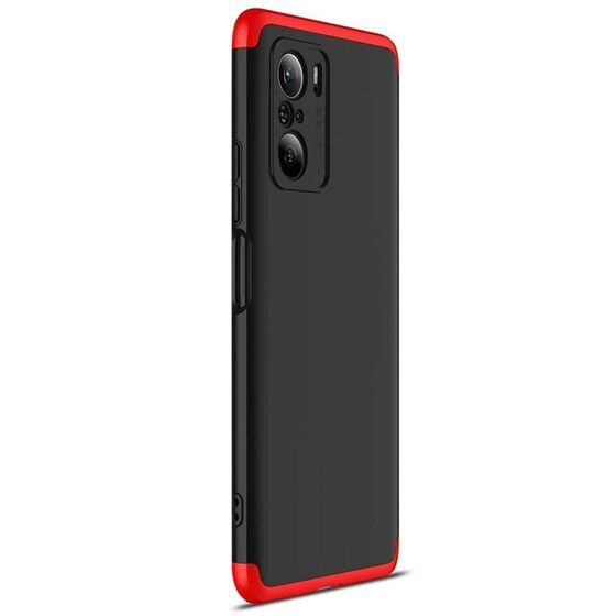 Microsonic Xiaomi Redmi K40 Pro Kılıf Double Dip 360 Protective Siyah Kırmızı