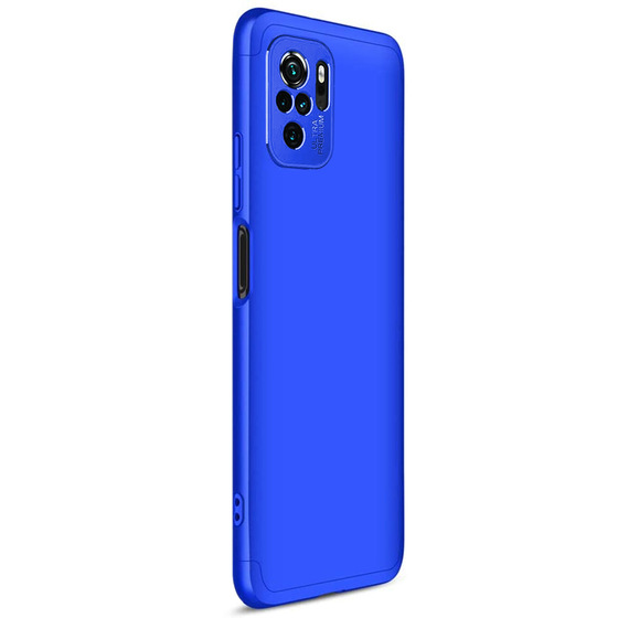 Microsonic Xiaomi Redmi Note 10 Kılıf Double Dip 360 Protective Mavi