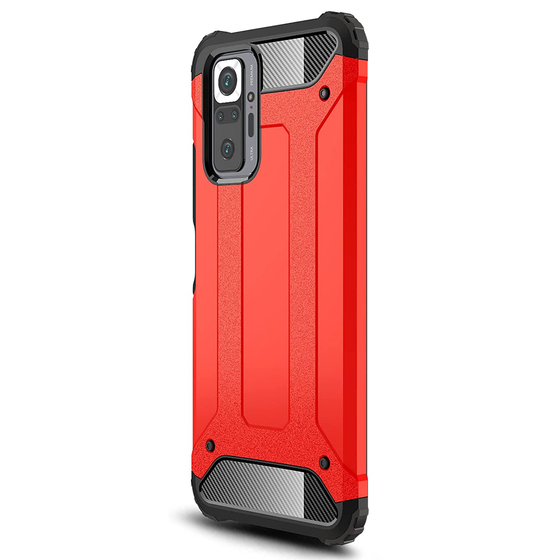 Microsonic Xiaomi Redmi Note 10 Pro Max Kılıf Rugged Armor Kırmızı