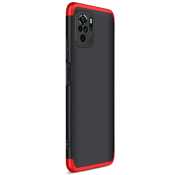 Microsonic Xiaomi Redmi Note 10S Kılıf Double Dip 360 Protective Siyah Kırmızı