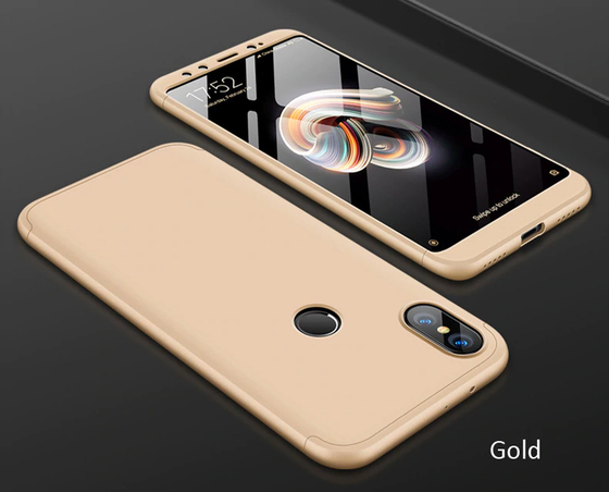 Microsonic Xiaomi Redmi Note 5 Kılıf Double Dip 360 Protective Gold