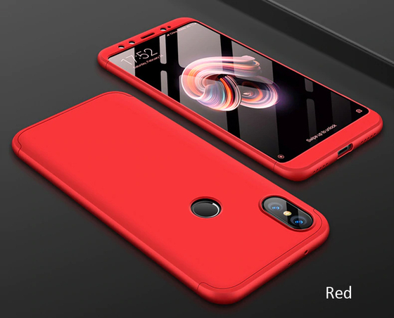 Microsonic Xiaomi Redmi Note 5 Kılıf Double Dip 360 Protective Kırmızı