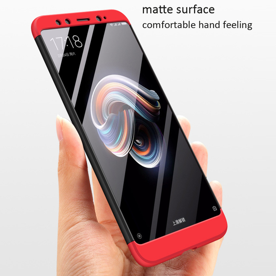 Microsonic Xiaomi Redmi Note 5 Kılıf Double Dip 360 Protective Kırmızı