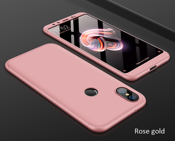 Microsonic Xiaomi Redmi Note 5 Kılıf Double Dip 360 Protective Rose Gold