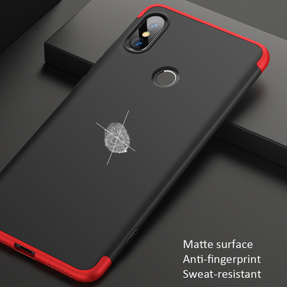 Microsonic Xiaomi Redmi Note 5 Pro Kılıf Double Dip 360 Protective Siyah Kırmızı