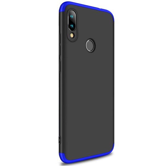 Microsonic Xiaomi Redmi Note 7 Kılıf Double Dip 360 Protective Siyah Mavi