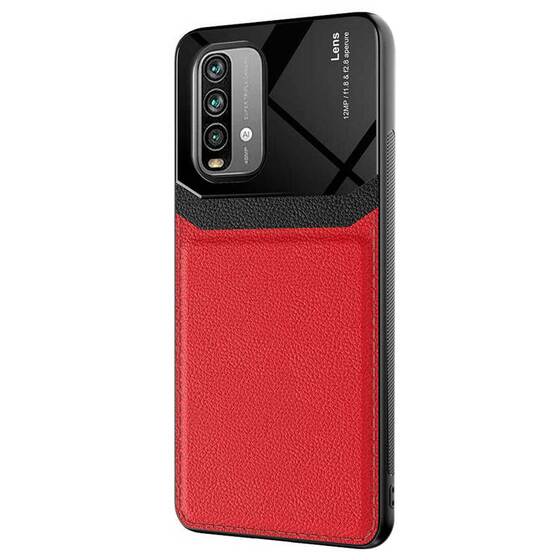 Microsonic Xiaomi Redmi Note 9 4G Kılıf Uniq Leather Kırmızı