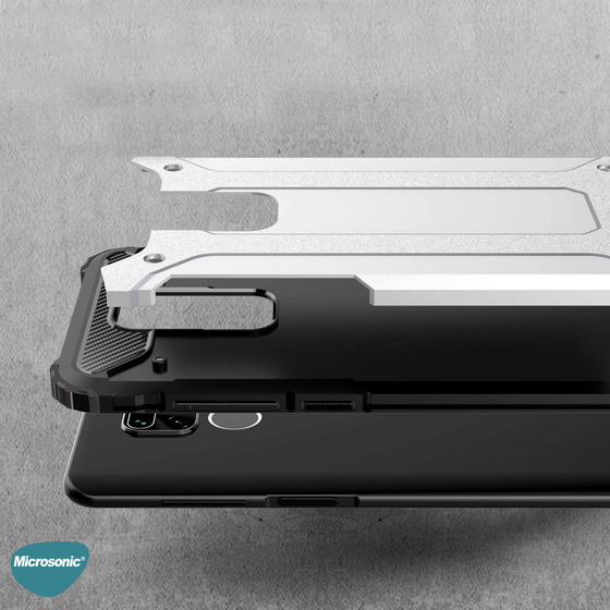 Microsonic Xiaomi Redmi Note 9 Kılıf Rugged Armor Mavi