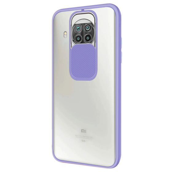 Microsonic Xiaomi Redmi Note 9 Pro 5G Kılıf Slide Camera Lens Protection Lila