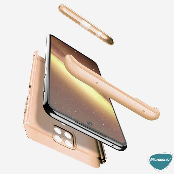 Microsonic Xiaomi Redmi Note 9S Kılıf Double Dip 360 Protective Gold