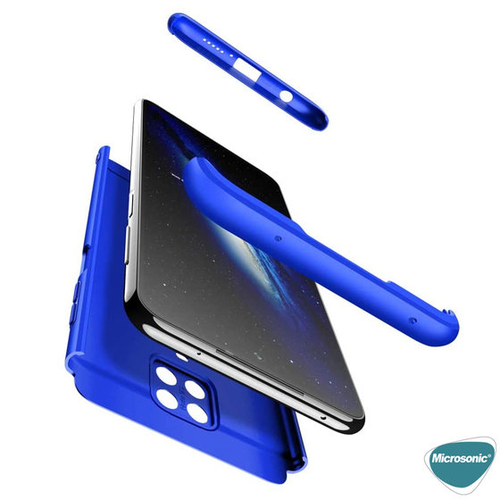 Microsonic Xiaomi Redmi Note 9S Kılıf Double Dip 360 Protective Mavi