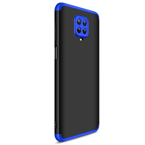 Microsonic Xiaomi Redmi Note 9S Kılıf Double Dip 360 Protective Siyah Mavi