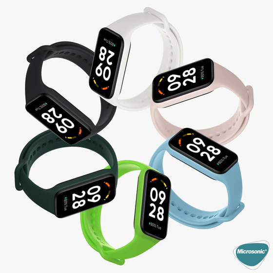 Microsonic Xiaomi Smart Band 8 Active Kordon, Silicone Sport Band Rose Gold