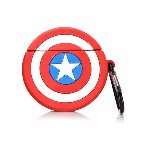 Microsonic AirPods 1. Nesil / 2. Nesil Kılıf Cartoon Figürlü Silikon Captain America