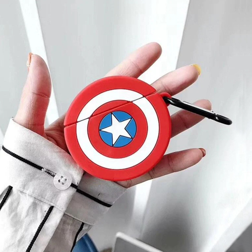 Microsonic AirPods Pro Kılıf Cartoon Figürlü Silikon Captain America