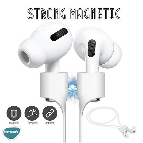 Microsonic Apple AirPods 1. Nesil / 2. Nesil Manyetik Mıknatıslı Kulaklık İpi Beyaz