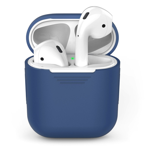 Microsonic Apple AirPods Bluetooth Kulaklık için Silikon Kılıf Lacivert