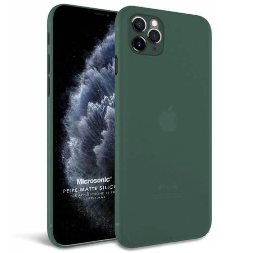 Microsonic Apple iPhone 11 Pro Kılıf Peipe Matte Silicone Yeşil