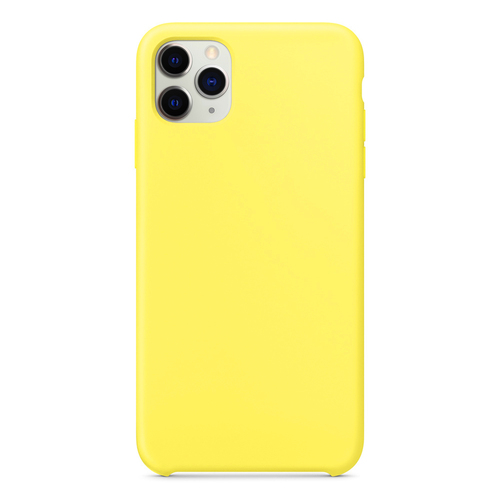 Microsonic Apple iPhone 11 Pro Max (6.5'') Kılıf Liquid Lansman Silikon Güneş Sarısı