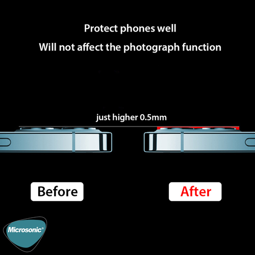 Microsonic Apple iPhone 12 Kamera Lens Koruma Camı V2 Mavi