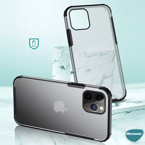 Microsonic Apple iPhone 12 Pro Max Kılıf Frosted Frame Siyah