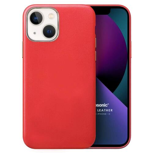 Microsonic Apple iPhone 13 Kılıf Luxury Leather Kırmızı