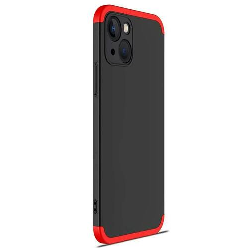 Microsonic Apple iPhone 13 Mini Kılıf Double Dip 360 Protective Siyah Kırmızı
